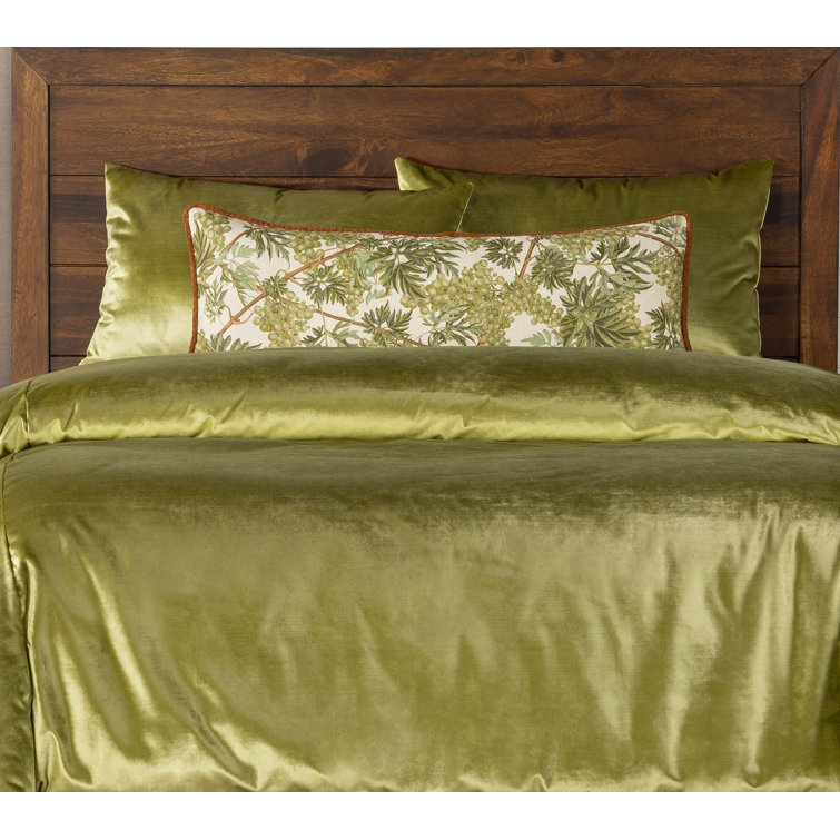 Smithsonian Sparkling Lime Green Velvet Duvet Cover & Insert Set Wayfair